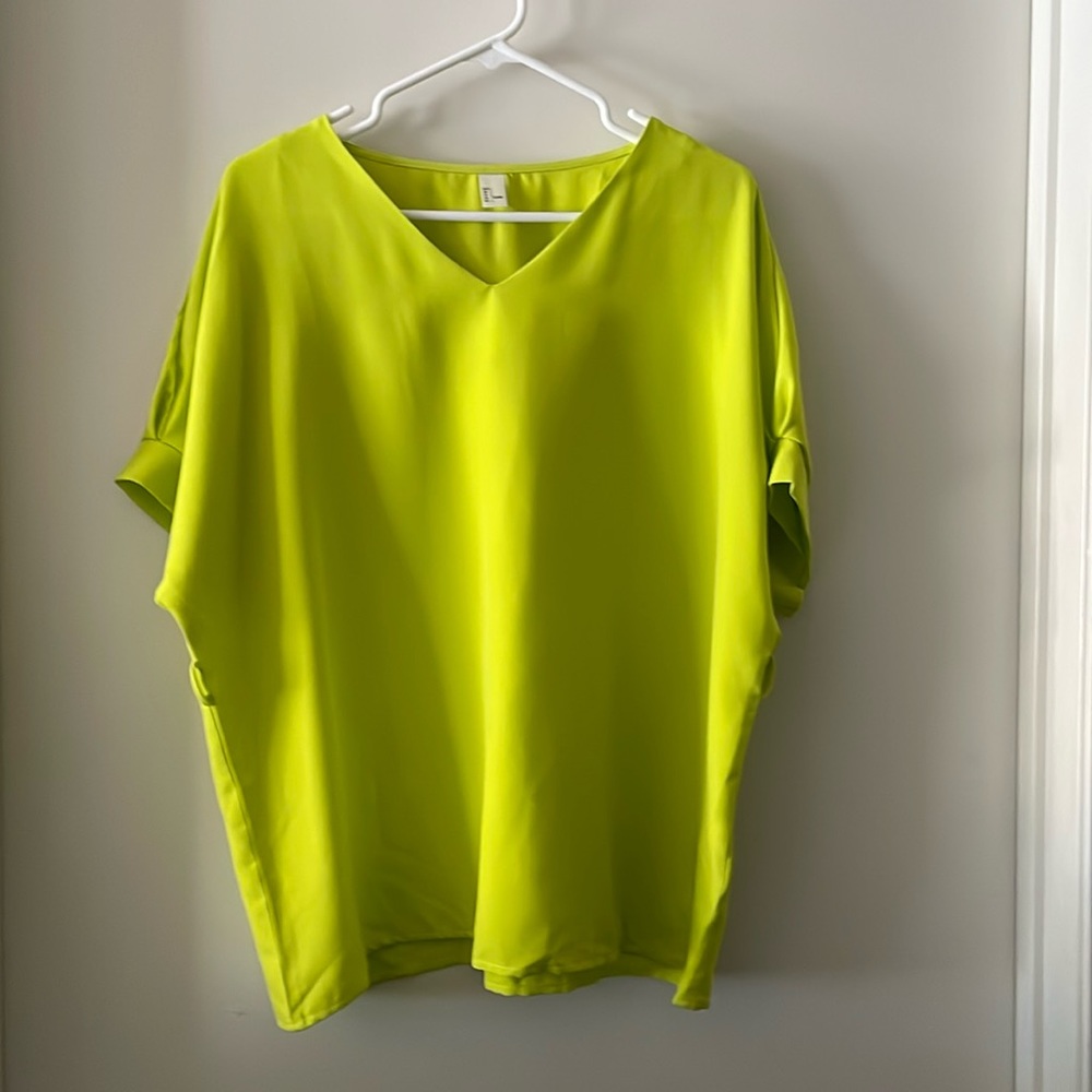 SHEIN Neon Dolman Sleeve Blouse